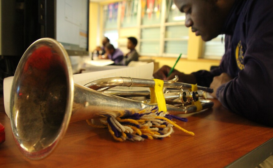 Music is so important at Edna Karr that some kids tote their instruments to class. "Band is everything for some of our kids," says assistant principal Margaret Leaf. "It gives them an identity."