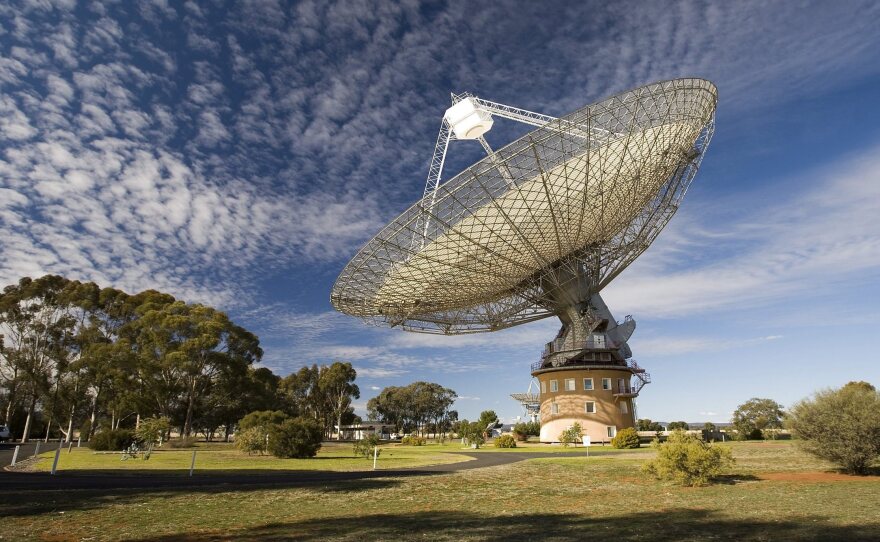 Australia's giant Parkes radio telescope detected a "fast radio burst," or FRB, last May. Researchers call FRBs, whose origins haven't been explained, "tantalizing mysteries of the radio sky."