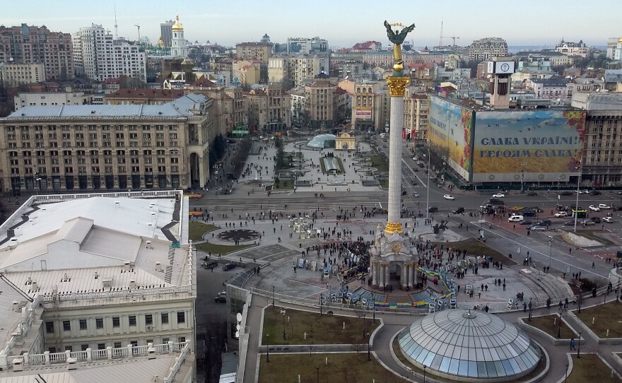 The Maidan — or Independence Square — lies at the heart of Ukraine's capital city, Kiev. The name has become synonymous with the protests that ousted Ukraine's pro-Russian president last year.