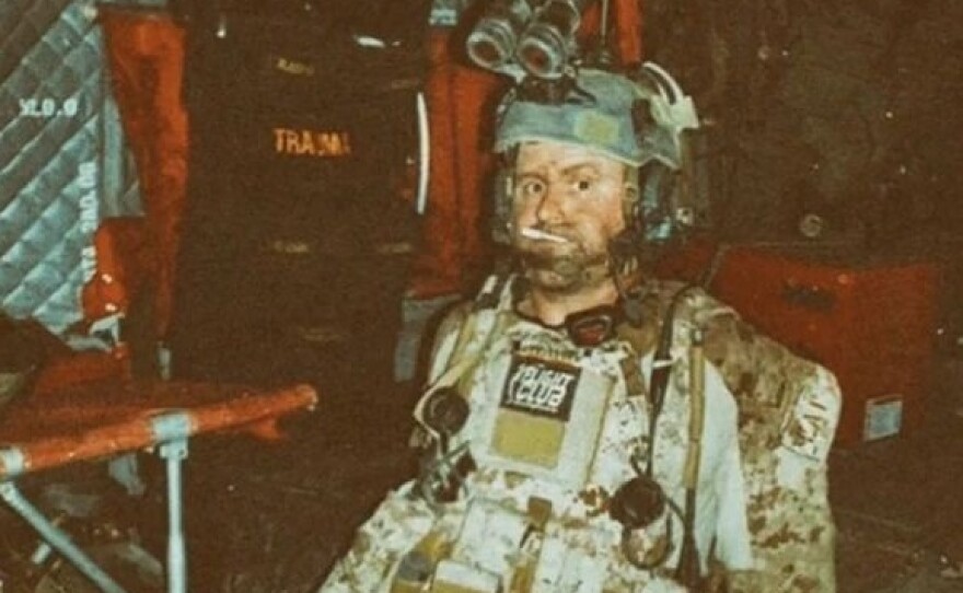 James Hatch in Afghanistan in July, 2009, the night he was wounded.