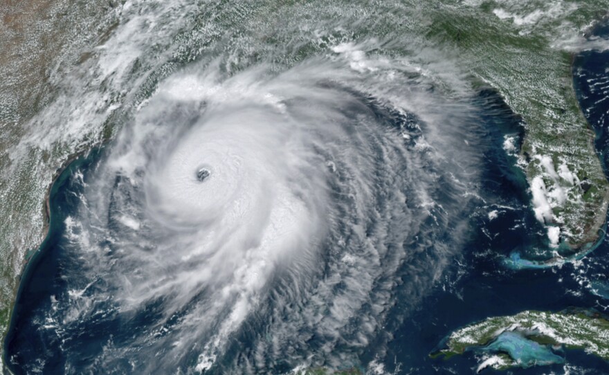Hurricane Laura approaches the Gulf Coast of the U.S. on August 26. The storm rapidly intensified before it made landfall.