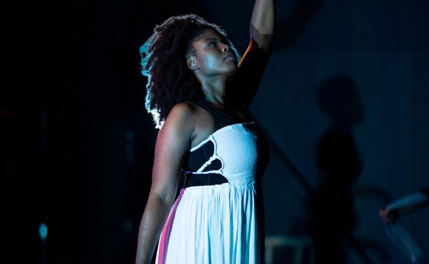 Joy Yvonne Jones, one of the organizers of San Diego Black Artist Collective's week-long "Say It Loud" Juneteenth festival of theater, music and poetry, is pictured in a performance of "Get On Board," one of the new plays that premieres June 16, 2021.