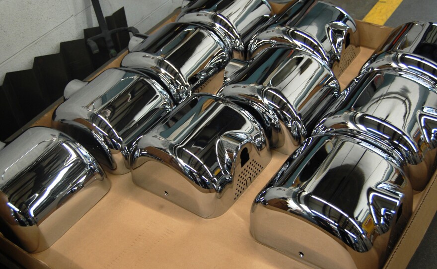 The Xlerator hand dryer is made almost entirely of American components and assembled in Massachusetts. But the company's owner says it's simply not cost-effective to use an American-made motor.