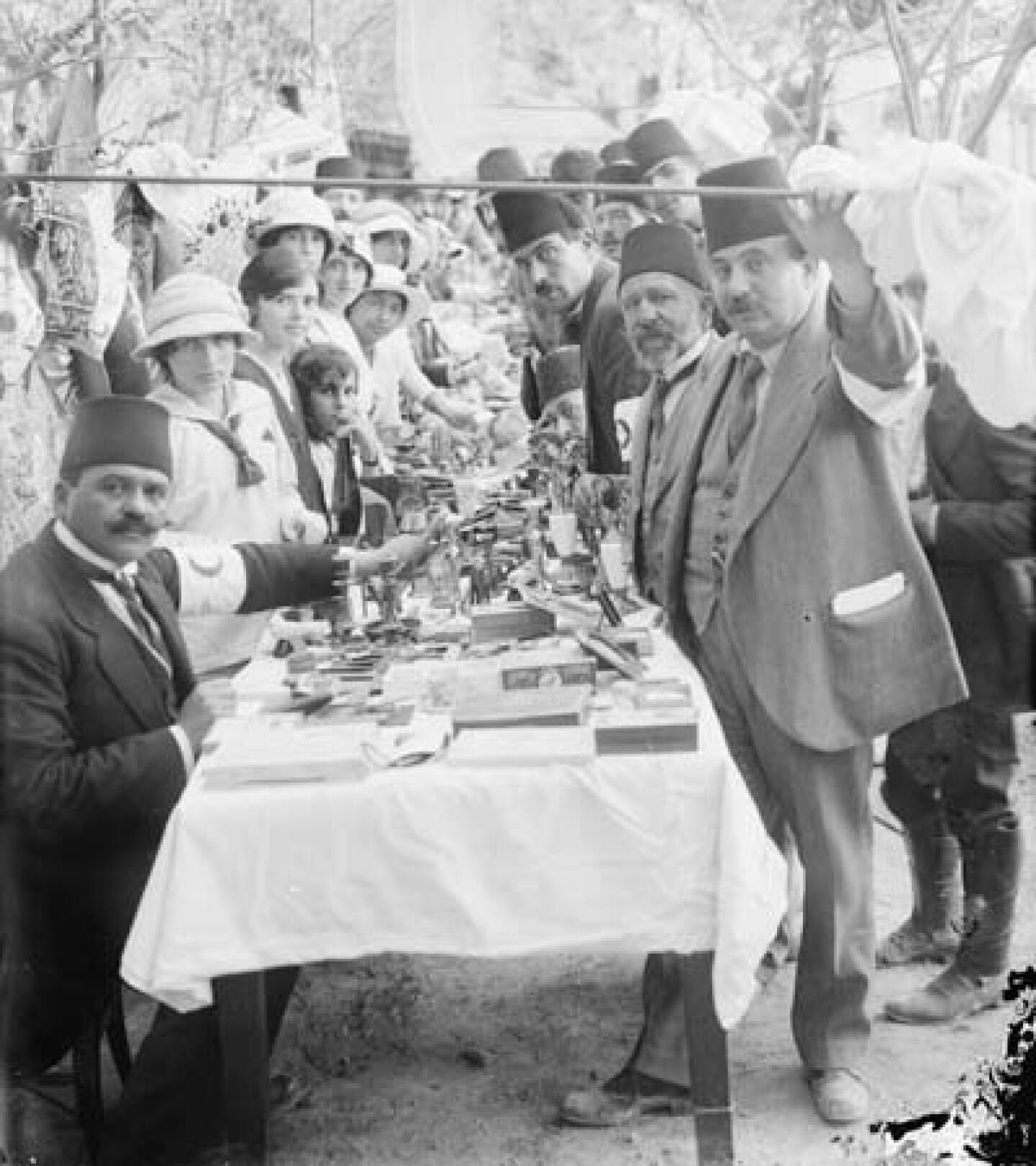 Albert Antebi at a Bazaar held in support of the Muslim Red Crescent Society. Antebi maintained good relations between his Jewish constituents and Jerusalem’s Muslim and Christian communities before and during World War I.