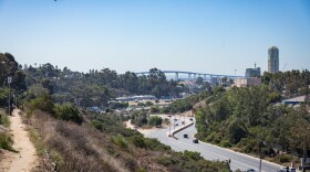 A view of the San Diego-Coronado Bridge from Golden Hill Park is shown in this photo, Oct. 6, 2017. 