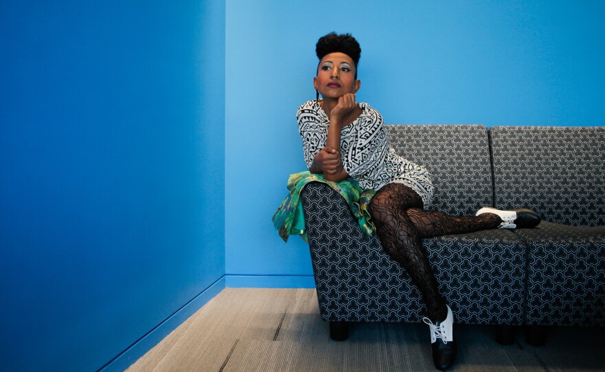 Alsarah strikes a pose. She calls her music "East-African Retro-Pop."