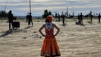Karla Diaz at the start of Borrego Unity Run, Galleta Meadows, Borrego Springs, 2024