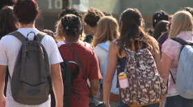 Students walk into Patrick Henry High School on San Diego Unified's first day of school on Monday, Aug. 10, 2026.