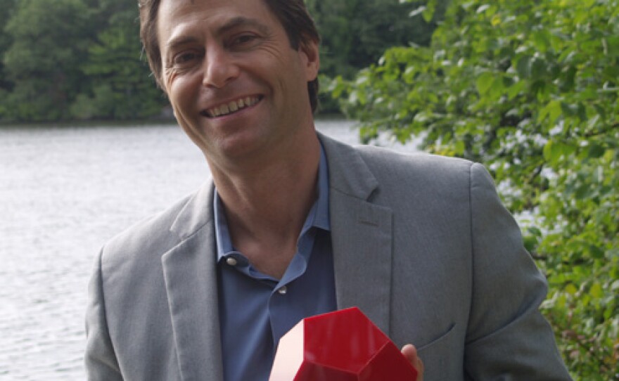 Professor Max Tegmark with his favorite Platonic Solid - the dodecahedron.