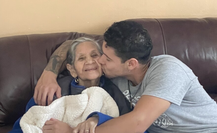 Actor/writer Daniel Figueroa with his abuela, who inspired an aspect of his character and script for "The Last Favor." (Undated photo)