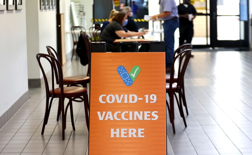 COVID-19 vaccines are offered at Lake Charles Memorial Hospital on August 10, 2021 in Lake Charles, La. President Biden has ordered 80 million workers in the U.S. to get vaccinated or undergo regular testing.