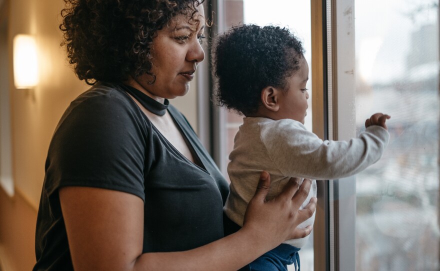 Bianca and her 1-year-old son, Everton, in her Bronx, N.Y., apartment. Bianca had her own pregnancy emergency; Everton was born at just 24 weeks.