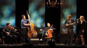 The Goat Rodeo musicians (l-r) Stuart Duncan, Edgar Meyer, Yo-Yo Ma and Chris Thile with guest vocalist Aoife O'Donovan.