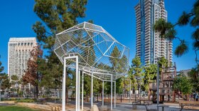 The public art installation "Petrichor" by Miki Iwasaki is shown in an undated photo.
