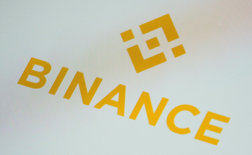 FILE - The Binance logo is seen on a smartphone, Feb. 28, 2023, in Marple Township, Pa.