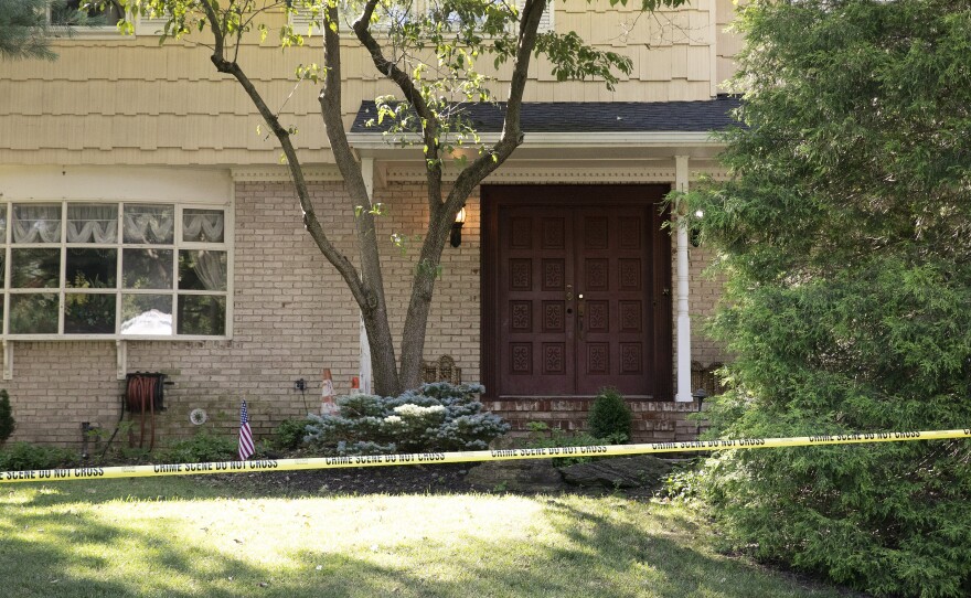 Crime-scene tape surrounds the home of federal Judge Esther Salas in North Brunswick, N.J., on July 20. A gunman shot and killed Salas' 20-year-old son and wounded her husband.