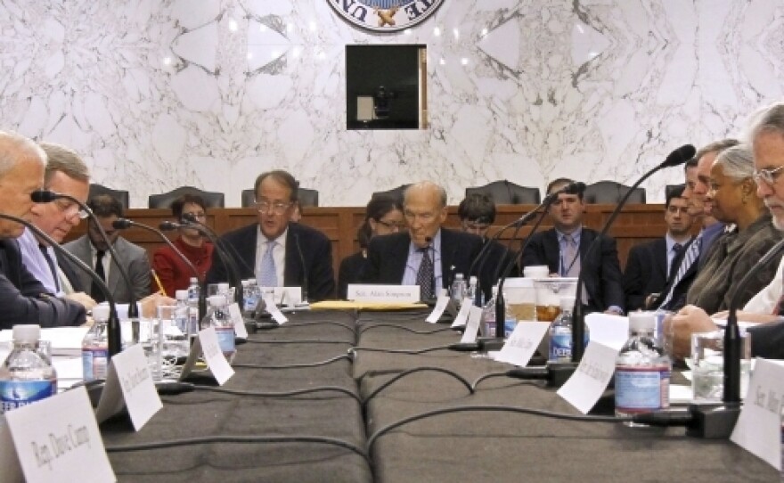The Bowles-Simpson debt commission meets in a Senate hearing room on Wednesday.