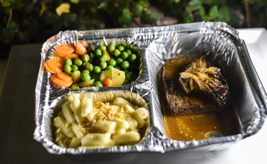 Chef Michael Anthony's TV dinner for the MOFAD Spring Benefit Dinner on May 7, 2014.