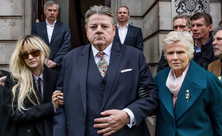 The British TV series <em>National Treasure</em> (available on Hulu) features Robbie Coltrane as a beloved comedian who has been accused of sexual assault, and Julie Walters (right) and Andrea Riseborough as his wife and daughter.