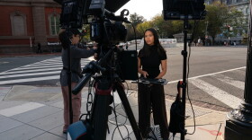 MS NOW White House reporter Akayla Gardner reported on Saturday near the White House complex after being denied entry following President Trump's ban on CNN, MS NOW and Politico.