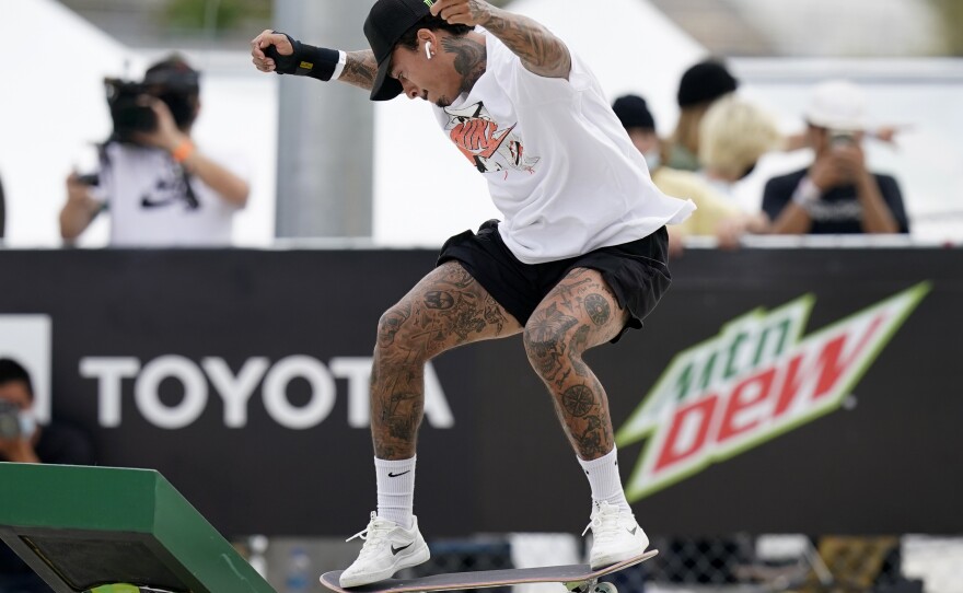 Nyjah Huston is a medal contender for the U.S. in the men's street skateboarding event.