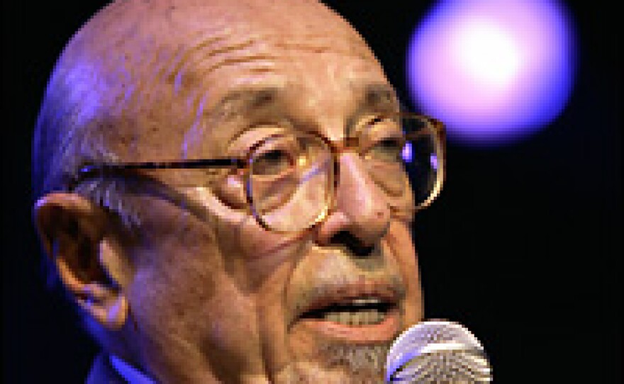 Ahmet Ertegun gives a speech at the opening night of the 40th Montreux Jazz festival on June 30, 2006, in Montreux, Switzerland.