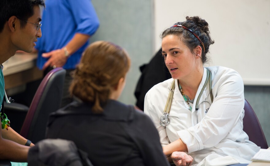 Dr. Katie Bakes, who works in the emergency department at Denver Health, is unequivocal in her opposition to guns.