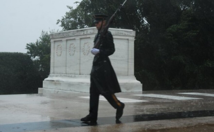 Arlington National Cemetery during Hurricane Irene.