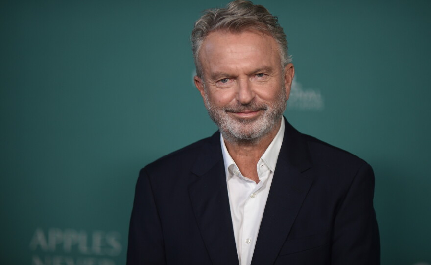 Sam Neill arrives at the premiere of "Apples Never Fall" on March 12, 2024, in Los Angeles.