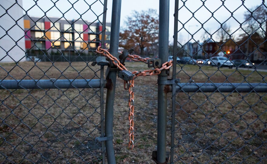 One of the closed lots in Shaw. Dominic Moulden, who has been organizing residents in Shaw for 30 years, says the city is still failing to meet the most basic needs of some residents, particularly when it comes to housing.