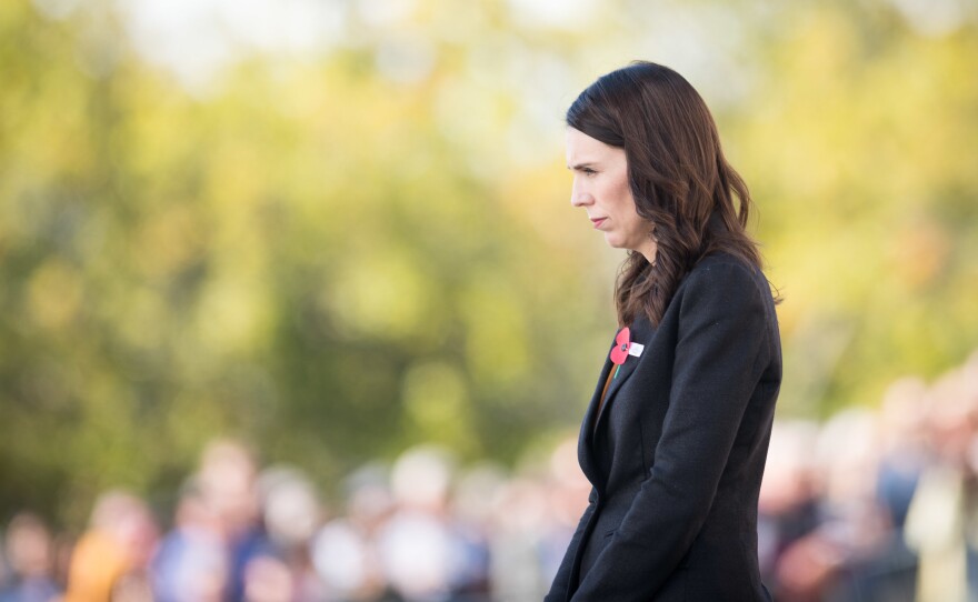 New Zealand Prime Minister Jacinda Ardern is calling on governments and tech companies to do more to prevent livestreaming of terrorist attacks and the spread of such videos online. Ardern is seen here laying a wreath at the Auckland War Memorial Museum in Auckland last month.