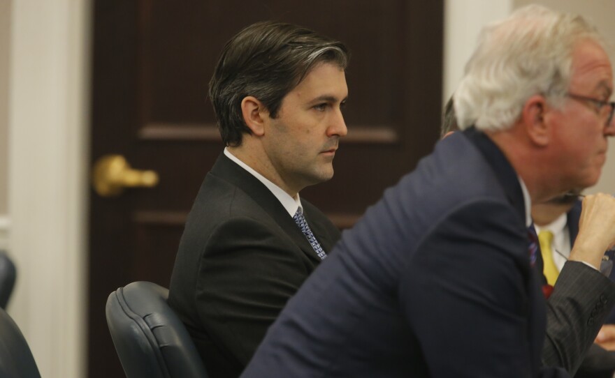 Former police officer Michael Slager, seen during his state murder trial last year in Charleston, S.C., which ended in a hung jury.