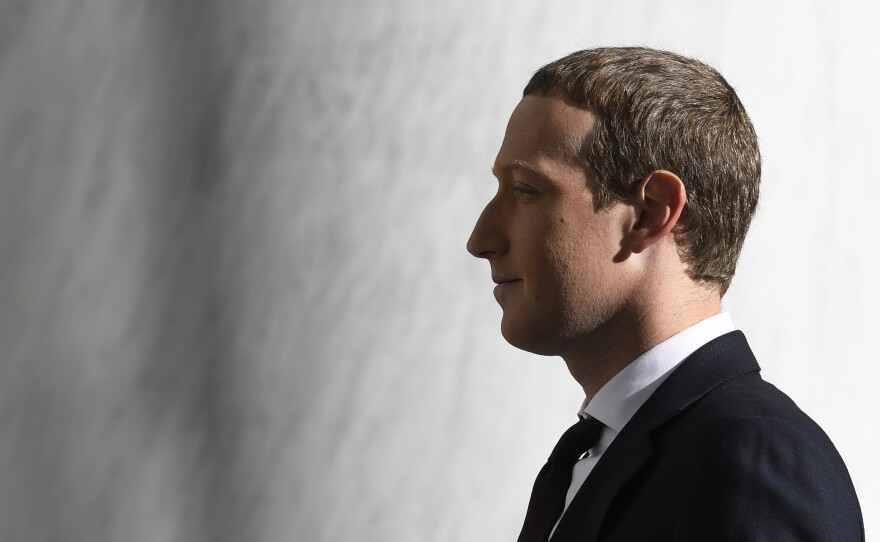 Facebook Chief Executive Officer Mark Zuckerberg arrives for a hearing before the House Financial Services Committee on Capitol Hill in October 2019.