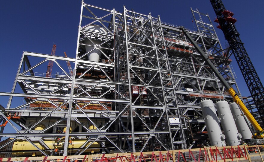 The gasifier facility, still under construction last year at the energy plant. Under the EPA's proposed rules, new plants that run on coal would have to find ways to emit less than half the carbon dioxide current coal plants emit.