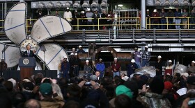 U.S. President Barack Obama speaks during a visit to Newport News Shipbuilding February 26, 2013 in Newport News, Virginia. Obama spoke on the impact from the sequester would be for the defense industry and its workers.