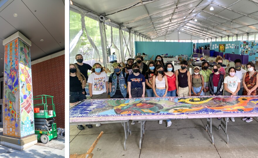 During a program called After School Matters, students and artists collaborate to make brilliantly colored mosaics that have been turned into public murals.