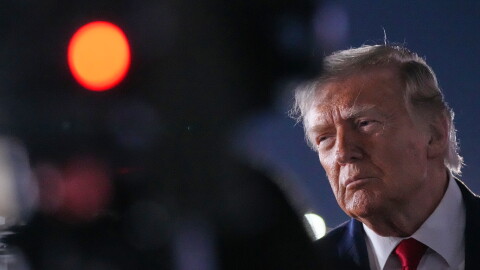 President Donald Trump talks with reporters before boarding Air Force One at John F. Kennedy International Airport in New York, early Tuesday, June 9, 2026.