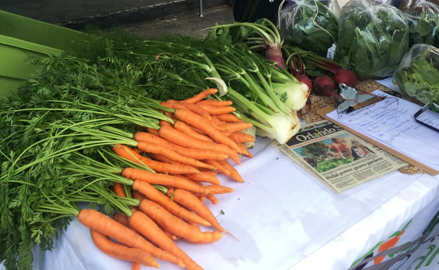 Fleet Farming produce for sale at a farmer's market in Orlando, Fla.