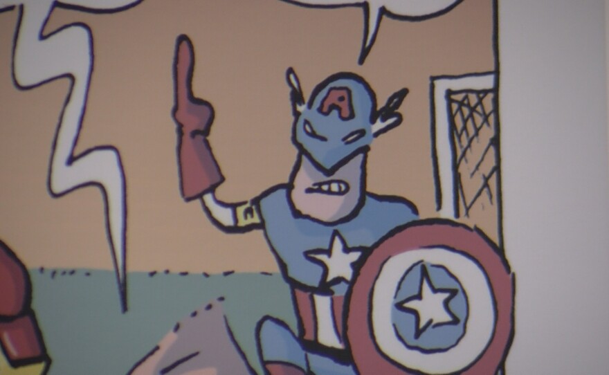 An insert of of of Trino's panels featuring American pop culture icons.