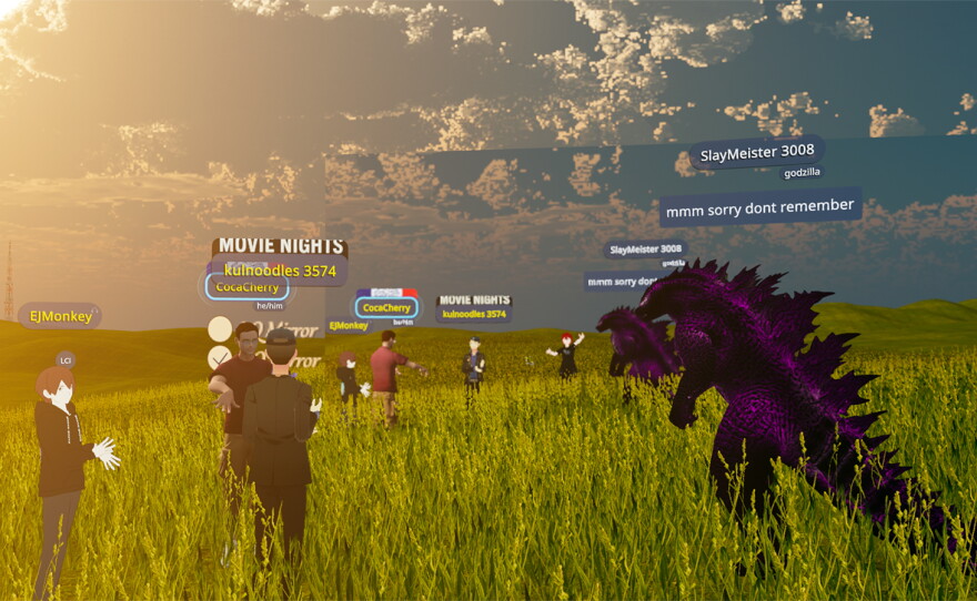 Cru missionaries evangelize in a VRChat world this January.