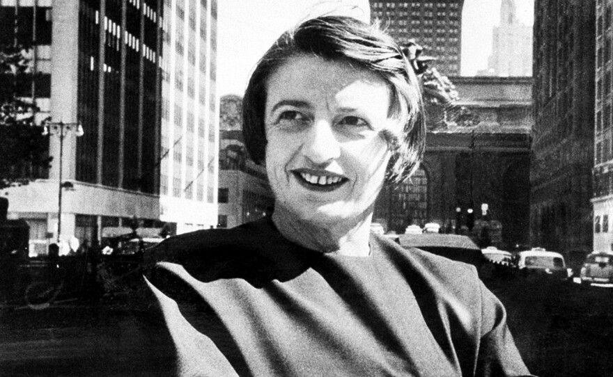 Ayn Rand, the Russian-born American novelist, is shown in Manhattan, N.Y., with the Grand Central Terminal building in background in 1962. Her novel Ideal will be published next year more than 80 years after she wrote it.