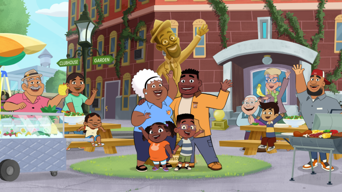 Phoebe and Jay, along with their dad, Pete, and Grandma Annie