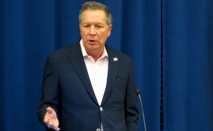 Ohio Gov. John Kasich speaking on Feb. 1. Kasich has postponed the state's next eight executions amidst a legal challenge to Ohio's lethal injection protocol.