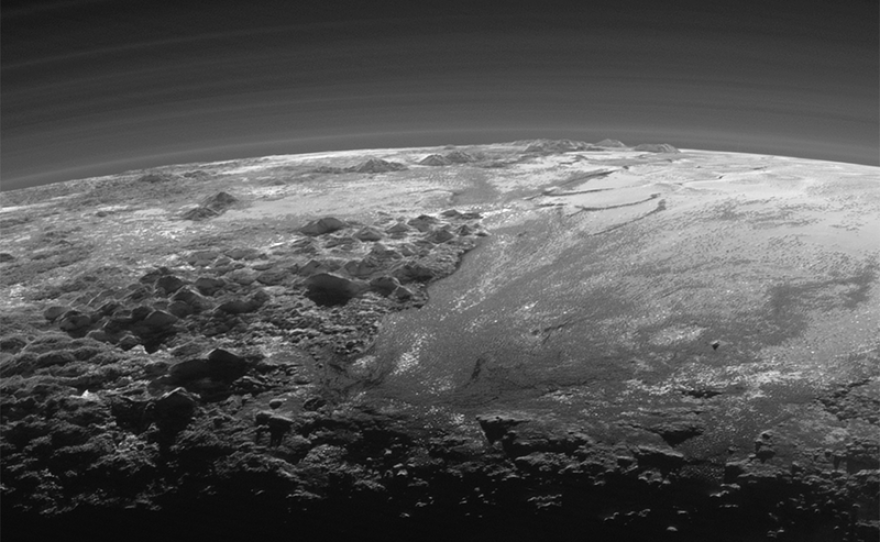 Pluto's majestic mountains.