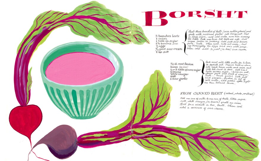 One of Cipe Pineles' many illustrated recipes in the newly published cookbook, Leave Me Alone With the Recipes: The Life, Art & Cookbook of Cipe Pineles.