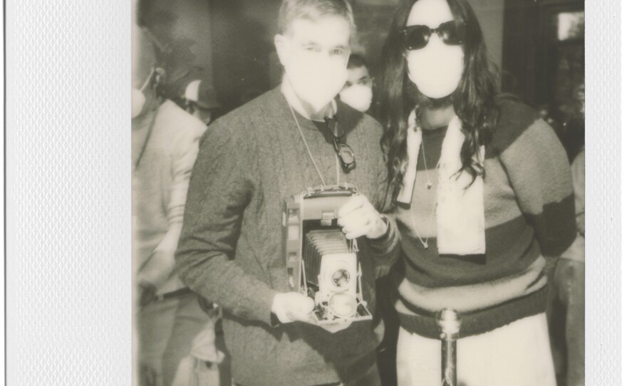 Co-directors Gus Van Sant, left, and Alessandro Michele on set in Rome.