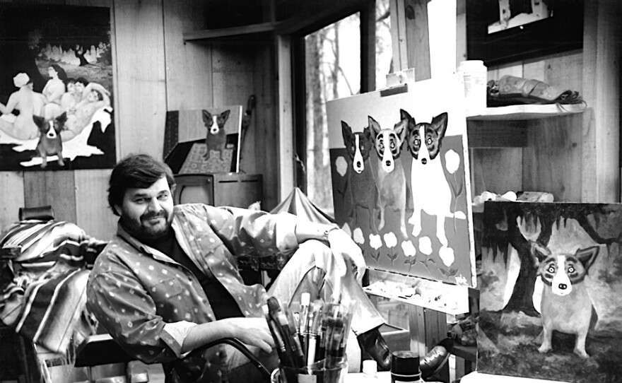 Artist George Rodrigue in a black and white photo (undated)