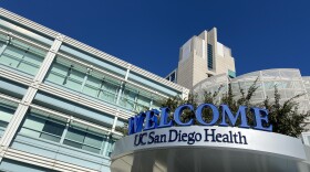 A welcome sign greets visitors and patients at UC San Diego Health medical facility in Hillcrest, Jan. 10, 2020. 