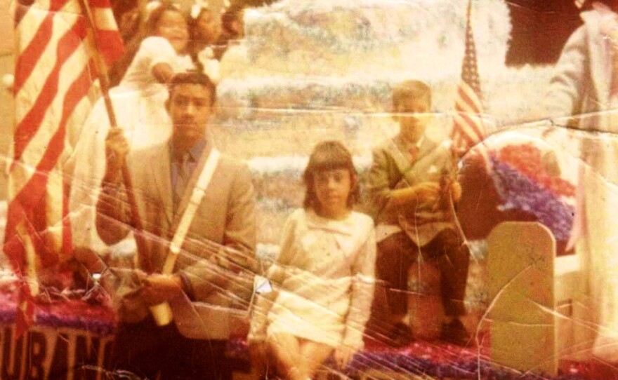 George Prendes (left), with siblings Mercedes and Roberto at a Cuban American parade in New York in the early 1970s. The family spent their savings trying to assist George