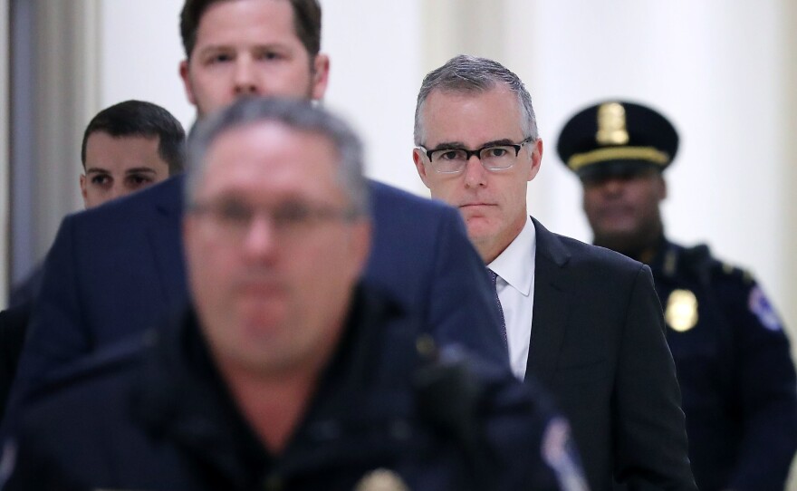 FBI Deputy Director Andrew McCabe is Capitol Hill on Thursday for a meeting with members of the House Oversight and House Judiciary committees.